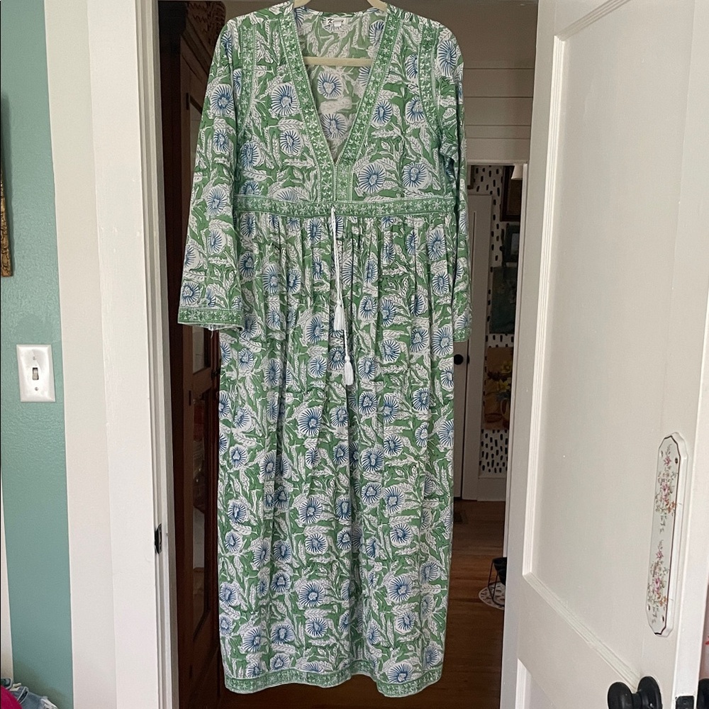 KARNI Floral Green and Blue Maxi Dress - Picture 11 of 11